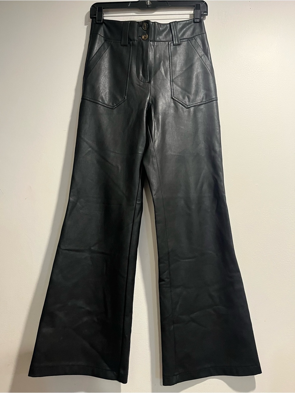 MAEVE The Naomi Wide-Leg Flare Pants Faux Leather Edition